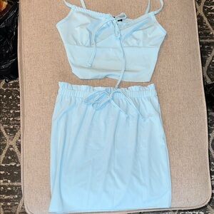 SHEIN Light Blue Pencil Skirt Set